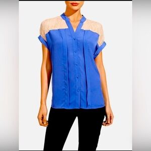 The Limited Blue Lace Yoke Blouse.  NWOT Size M.
